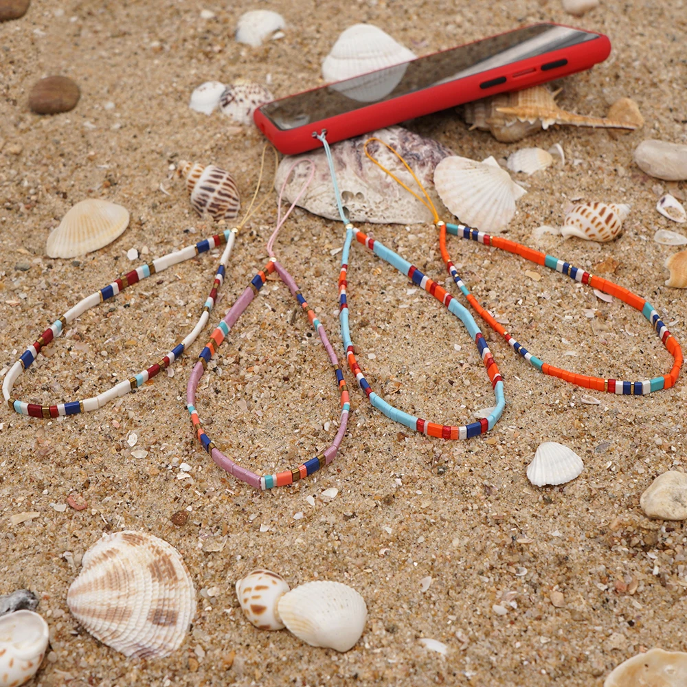 

Go2Boho Mobile Phone Chain Miyuki Tila Beads Chain Telephone Jewelry Women Glass Beaded Strap Jewellery Mobile Lanyard For Phone