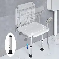 Adjustable Height Folding Shower Seat Wall Mounted Bath Bench Stool Elderly Handicap Pregnant Women Stylish & Convenient Space 2