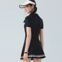 Ensemble jupe-short plissée à manches courtes pour femme, séchage rapide, respirant, pour le tennis, le golf, la course et l'entraînement sportif 2