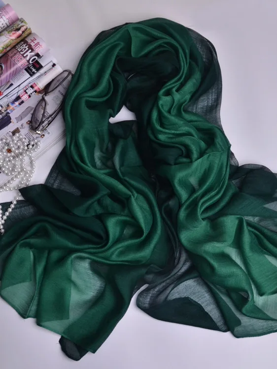 Multipurpose Women Gradient Silk Satin Hair Scarf Fashion Neckerchief Female Hair Ties Headband Ornament FemaleBag Scarves