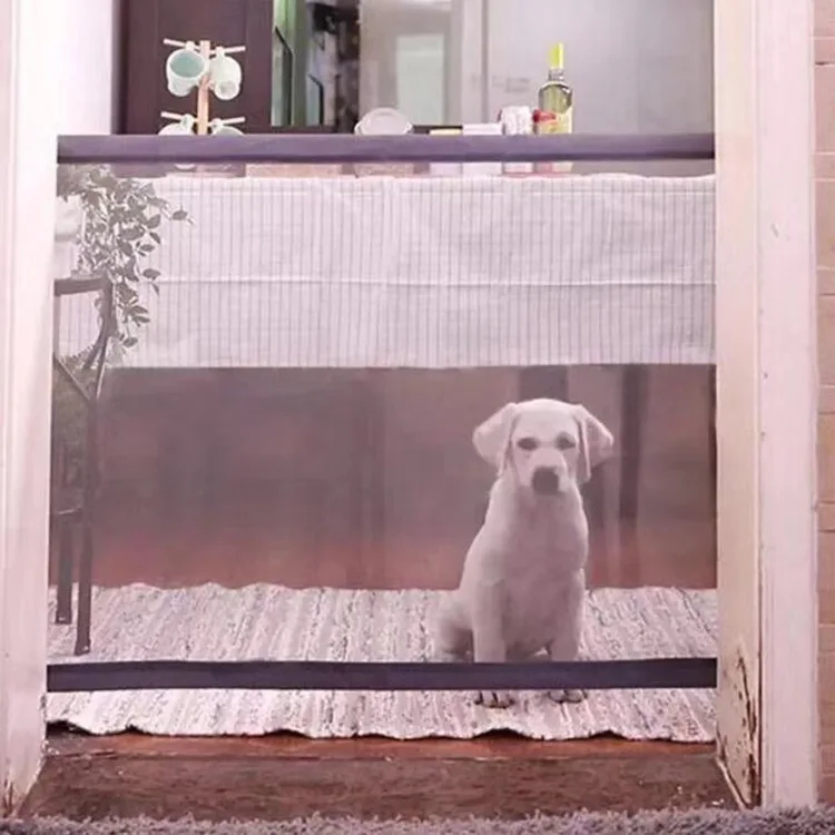 Pet Barrier Fences Portable Folding Breathable Mesh Child Safety Gate Pet Baby Separation Guard Isolated Fence Dog Accessories