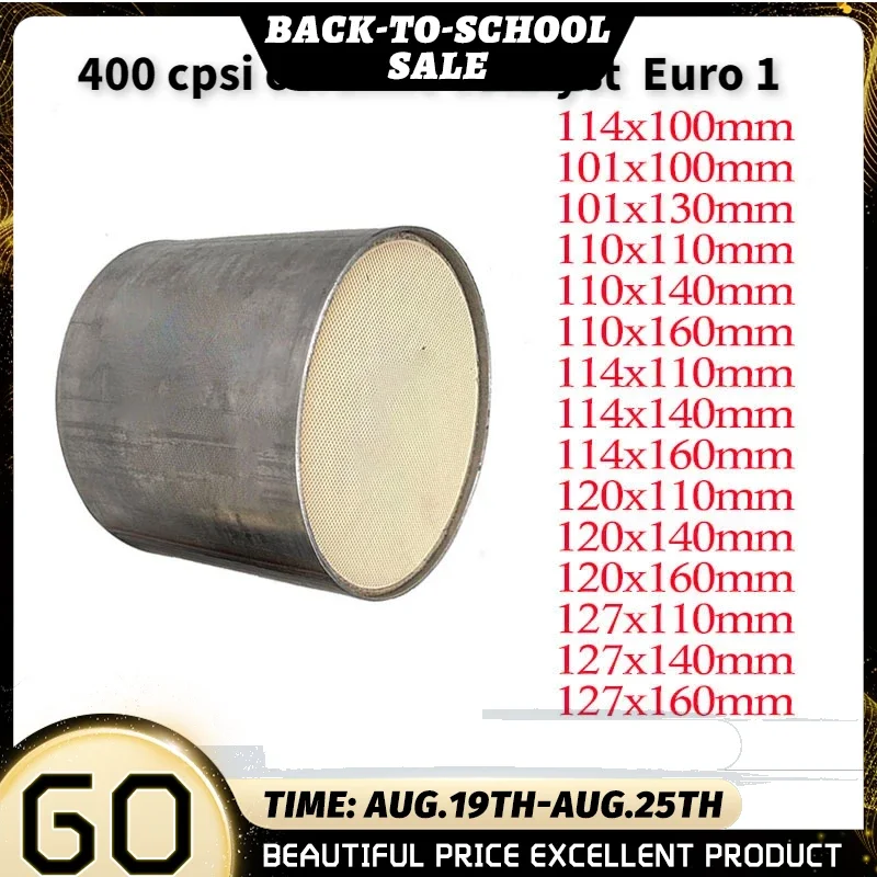 Catalytic Converter Catalytic Converte EURO 1 400 Cpsi High Flow 101/114/120/127*100 Mm Sport Catalyst Three Way Round Ceramic Substrate Universal