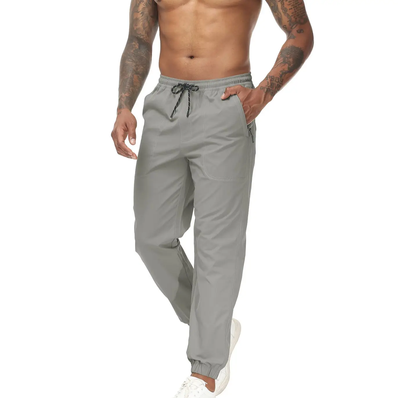 Men's Casual Sweatpants Pants Sport Jogging Gym Drawstring Loose Pants Trousers Male Fashion Tracksuit Stretch Waist and Ankle