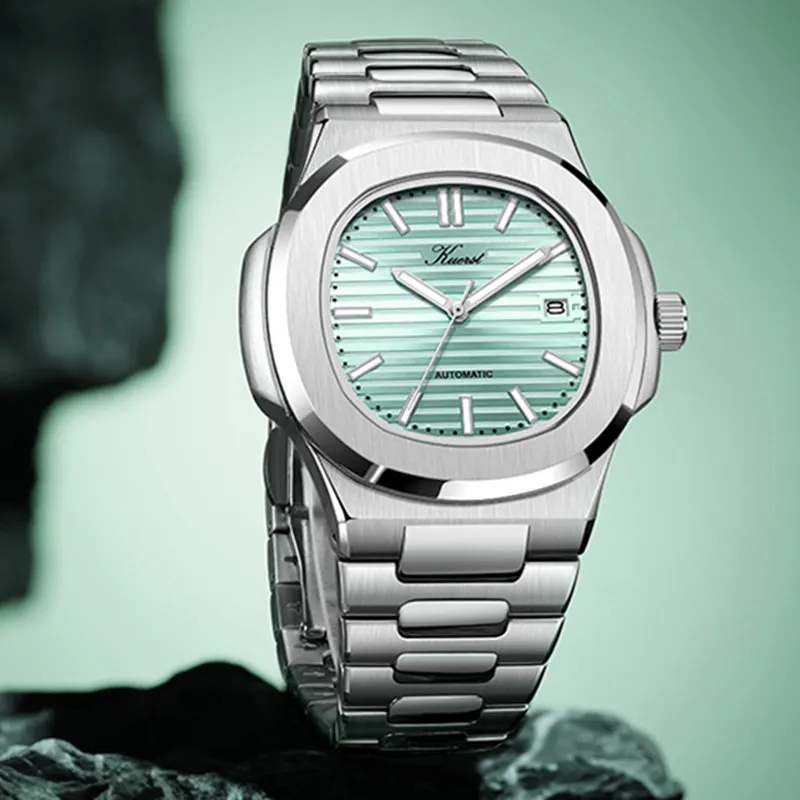 

Luxury Brand Quartz Watch for Men Square 40MM Stainless Steel Men's Watches Waterproof Luminous GMT Reloj Hombre Fashion Casual