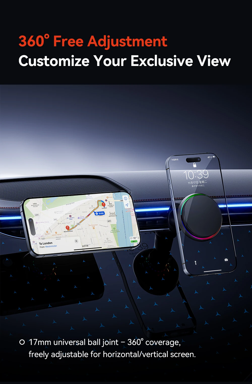 Magnetic Wireless Charger Car Phone Holder 15W Fast Charging Wireless Car Charge
