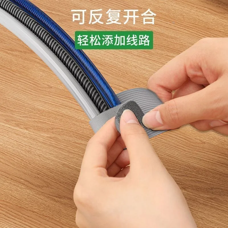 케이블 정리기 케이블 데이터 라인 보관 케이블 관리 스트랩 벨크로 타이 자체 접착식 와이어 네트워크 케이블 고정 장치