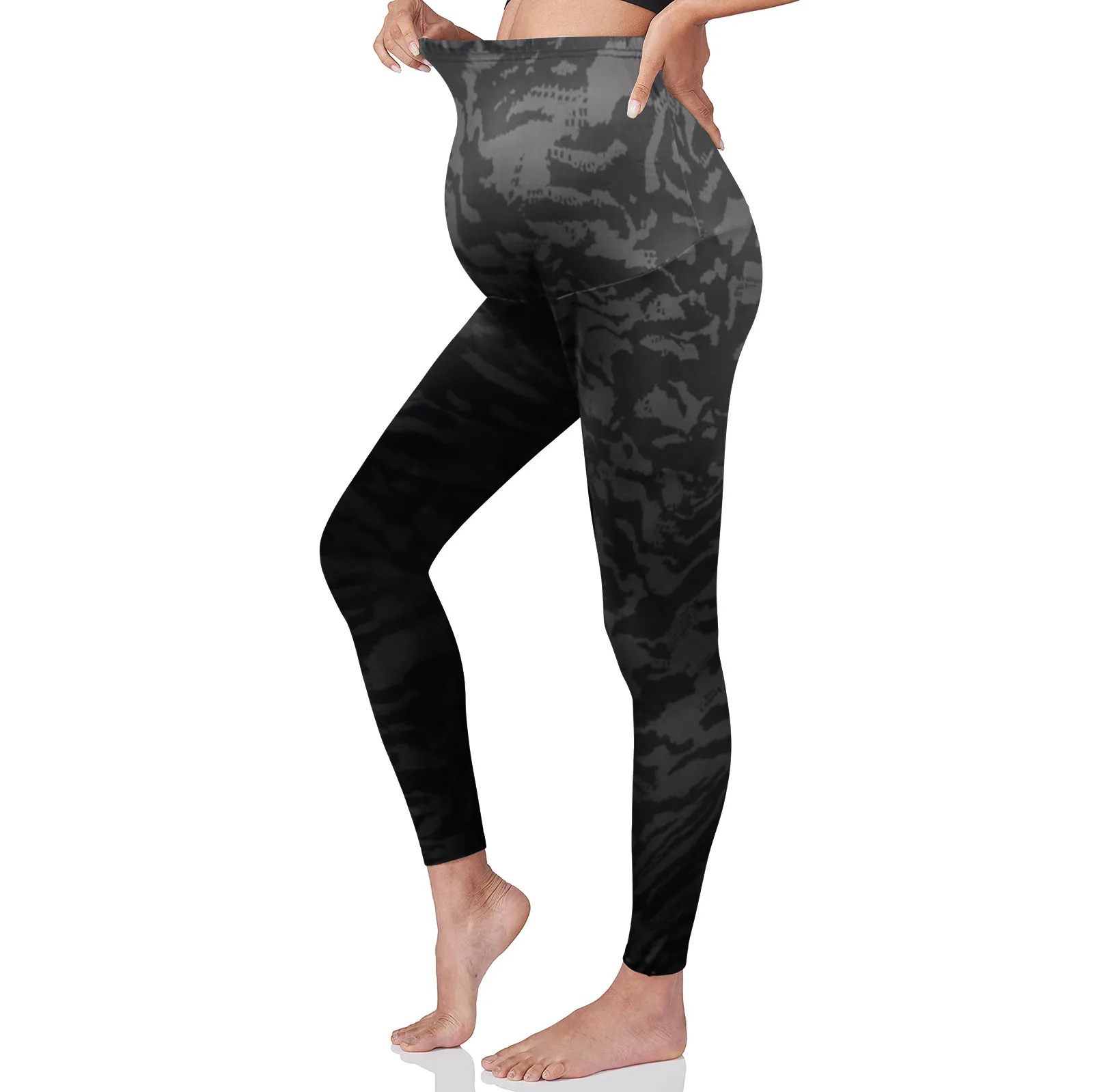 Fashion Maternity Legging Women Pregnant High-Waisted Essentials Yoga Pants Print Soft Seamless Trousers vetement femme enceinte