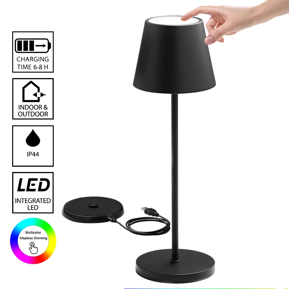 

Office Table lamp LED Rechargeable USB Touch Dimming Desk Lamp Night Light Study Reading Table lamp Bar hotel decoration