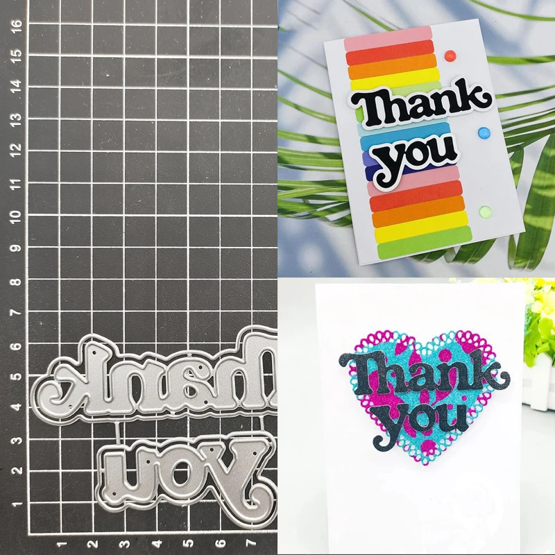

Letter Thank You Metal Cutting Dies Stencil Scrapbook Album Stamp Paper Card Embossing Decor Craft Knife Mould