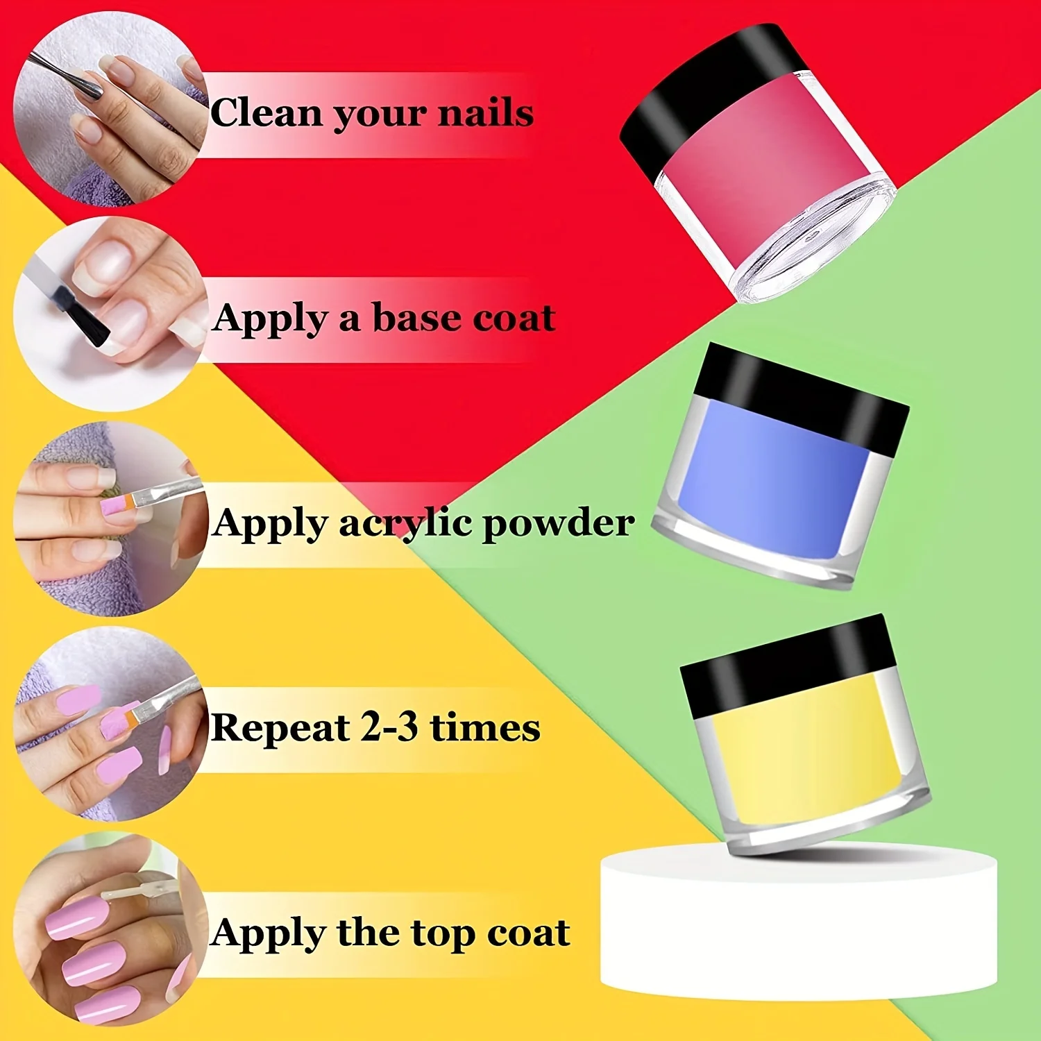 Nail Powder Manicure Tools Acrylic Nail Powder Nail Kit Nail Tools 24 Colors Acrylic Manicure Crystal Powder Set