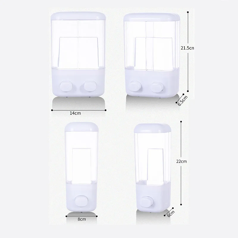 New Bathroom Non-punching Manual Press Soap Dispenser Wall Hanging Traceless Paste Disinfectant Bottle Transparent Divided 6