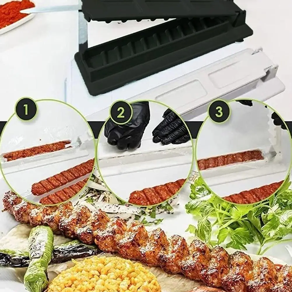 Single Row Kebab Maker Bbq Meat Skewer Machine Kebab Press Maker Reusable Plastic Bbq Skewer Maker Kebab Preparation BBQ Tools_voghion.com