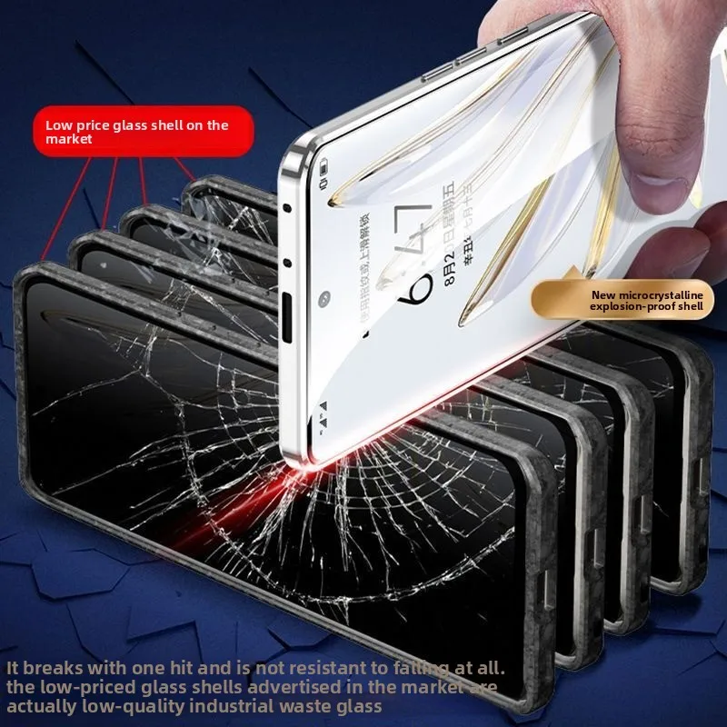 Premium Tempered Glass 360° Full Protection Shockproof Bumper Case - Transparent
