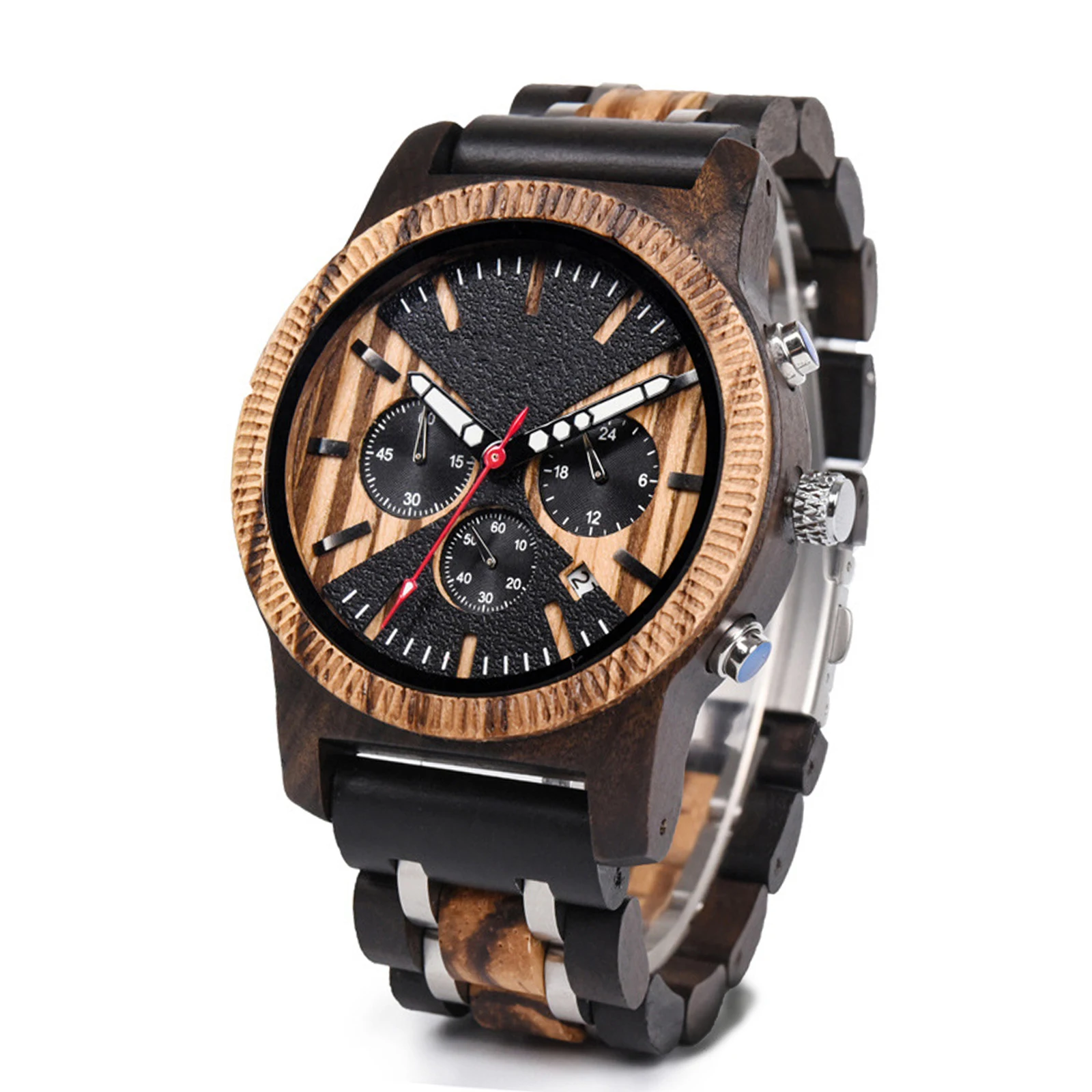 

Men's Wooden Quartz Wristwatches, Fashionable Hand Engraved Analog Watch, Best Gift for Anniversary/Birthday,bracelet