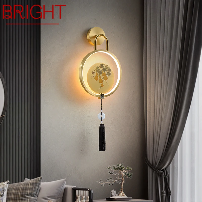 

BRIGHT Brass Wall Lamp LED Modern Luxury Sconce Lnterior Decoration Household Bedroom Bedside Living Room Corridor Lighting