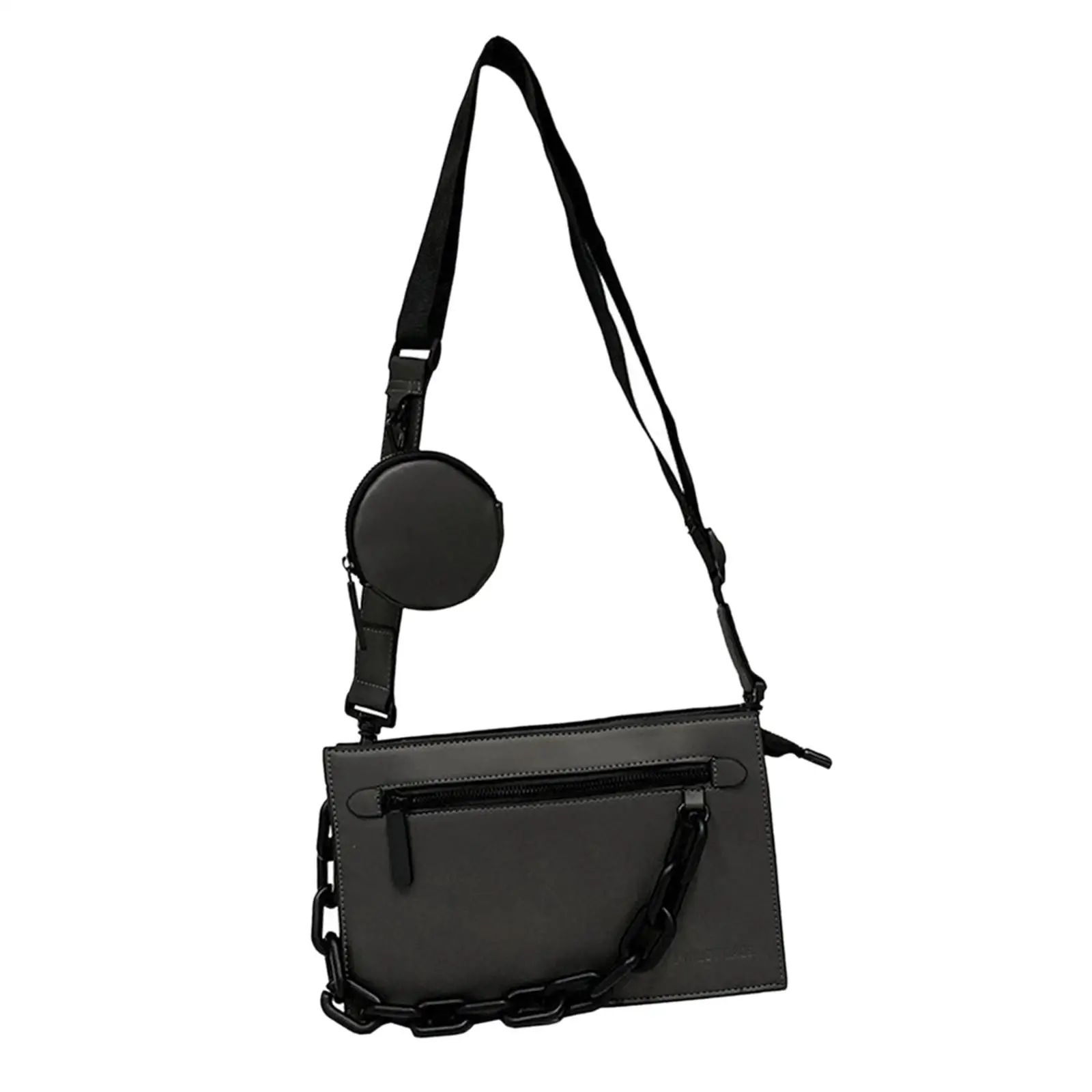 Man Bags Crossbody PU Leather Lightweight with Multiple Pockets Small Satchel
