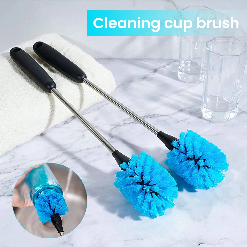 38cm Plastic Long Handle Bottle Thermos Cleaning Brush Household Kitchen Thermos Teapot Cleaner Tool for Wine Glass Baby Bottle 2