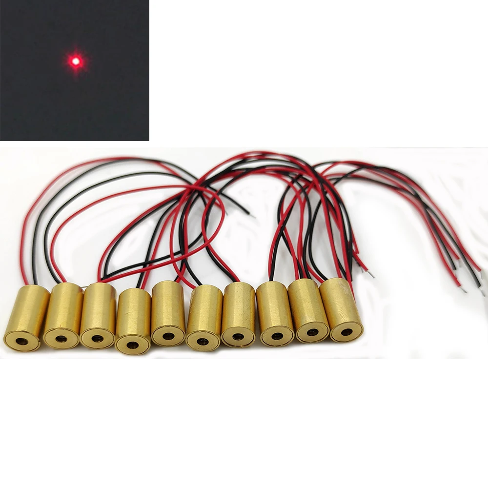 MINI 650nm 5mW 9mm Red Dot Line Cross Laser Head Laser Positioning Lamp Semiconductor Module 10pcs
