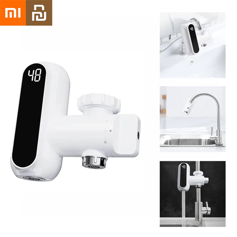 Xiaomi MIJIA Instant Water Faucet LED Temperature Digital Water Heater  Kitchen Bathroom Free Installation Connecting Faucet Mi - AliExpress