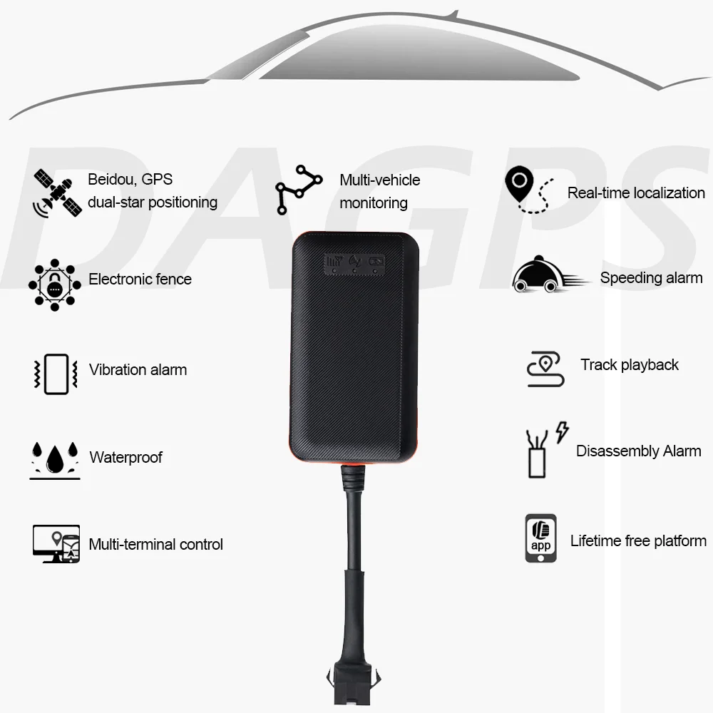 GPS Tracker DAGPS Tracker TK108 for Car Detect Fuel Consumption Cut Engine Waterproof