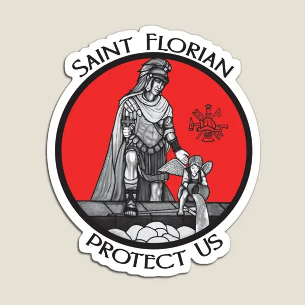 

St Florian Patron Saint Firemen Magnet Baby Stickers Refrigerator Magnetic Children Funny Cute Home Kids Holder