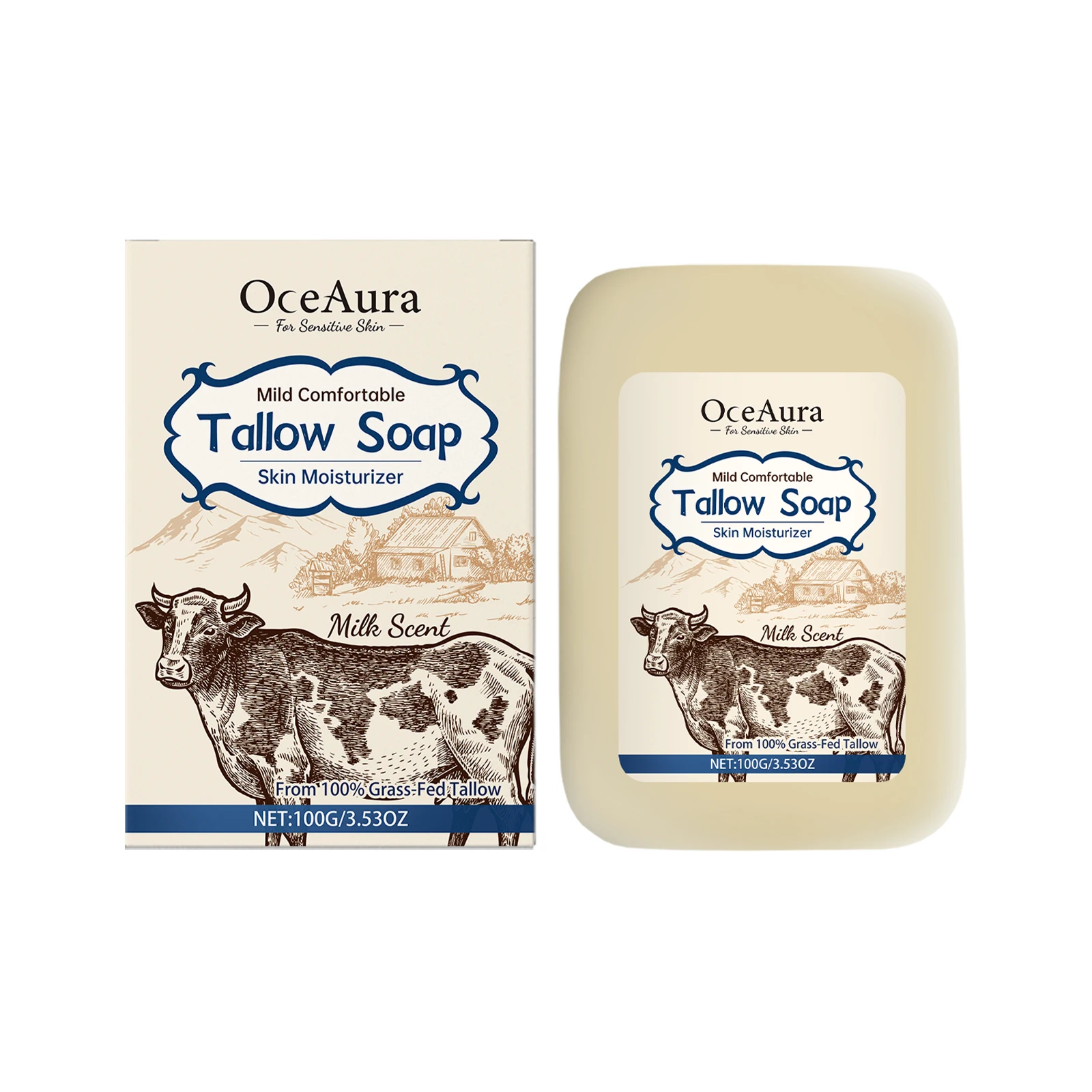 Tallow Soap - Gentle Full-Body Cleansing Soap for Moisturizing, Nourishing and Leaving Skin Smooth & Supple