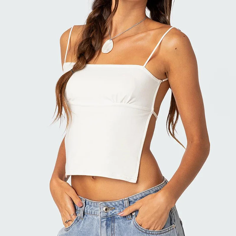 spring/summer new Spice Girl small vest solid color sexy halter neck with chest halter top