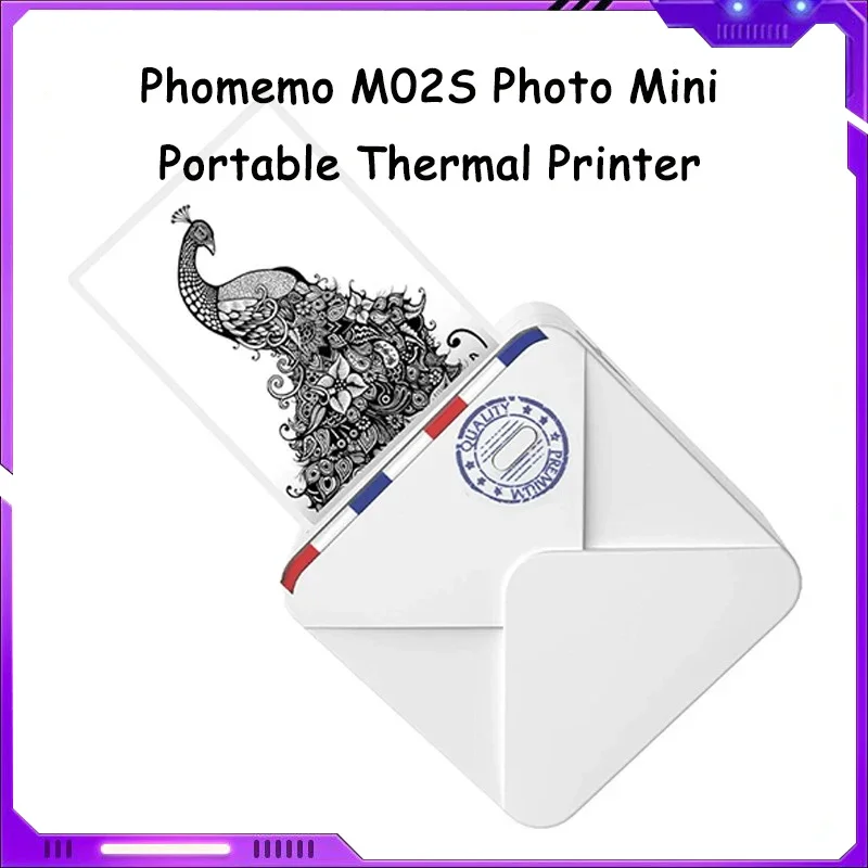 

Phomemo M02s Pocket Mini Bluetooth Handheld Portable Thermal Label Mismatch Printer Student Usb 300dpi Printer Learning Gifts