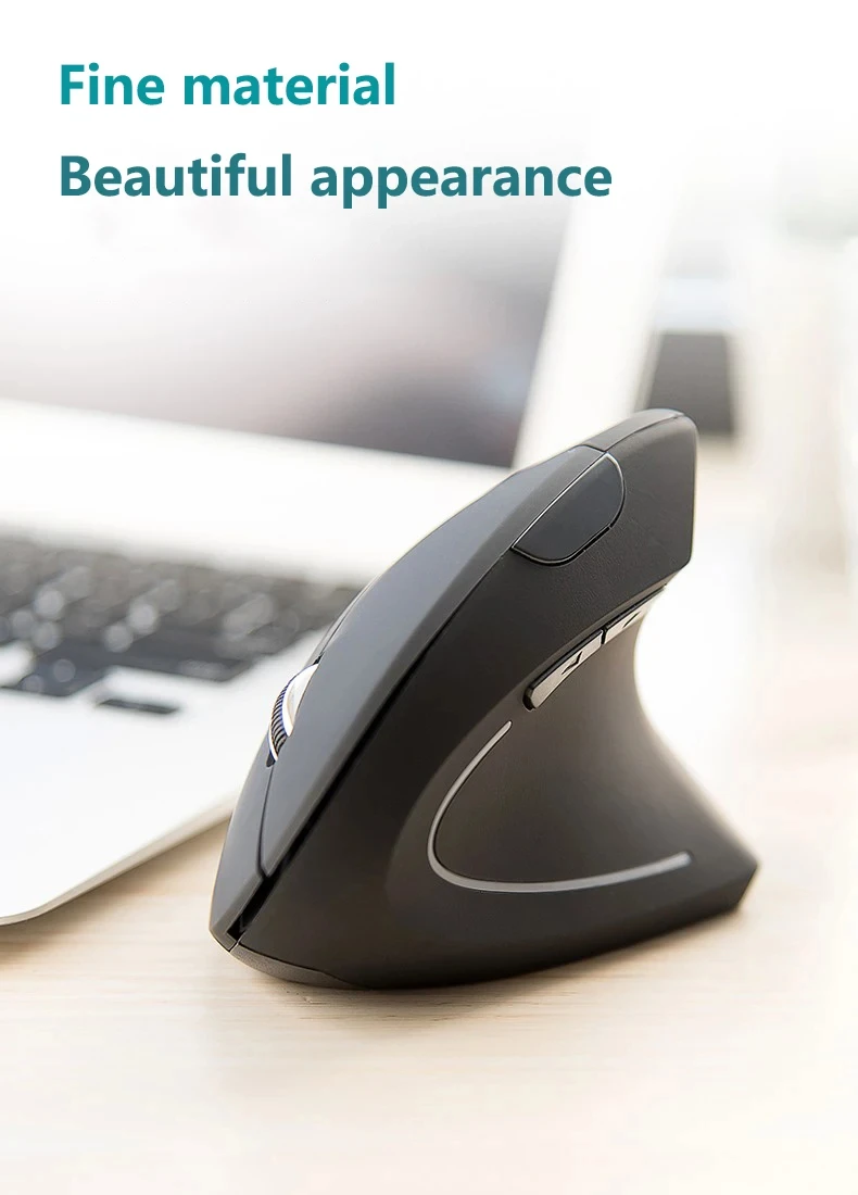 Mouse da gioco verticale ergonomico wireless ricaricabile ottico 2.4G per computer PC, laptop e desktop con connessione USB._voghion.com
