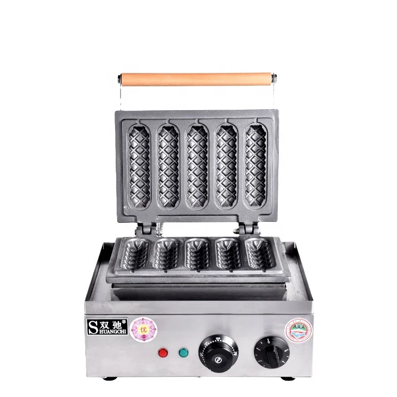 

Commercial Single Plate Belgian Hotdog Waffle Maker Snack Machine Food Processing Machine Electric Waffle Machine