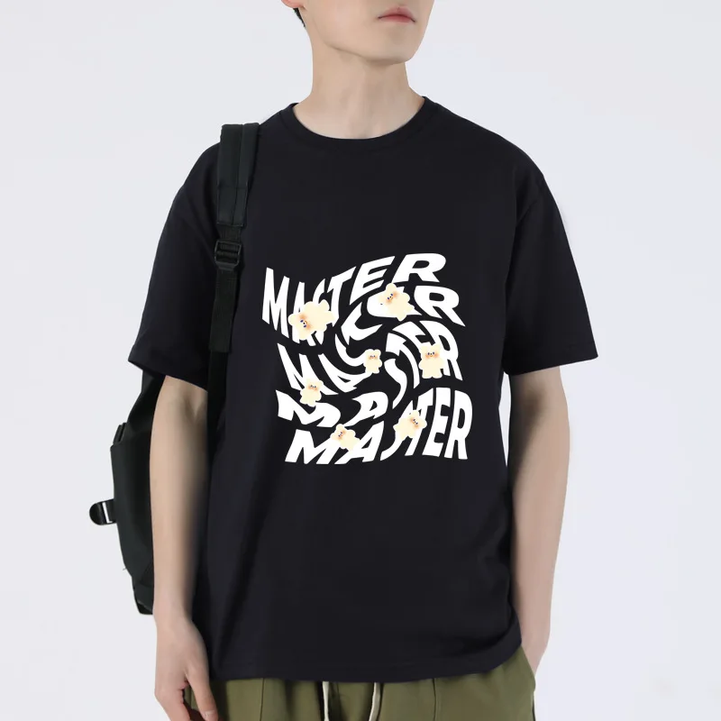 

Men's 100% Cotton Casual T-shirt Summer Oversized Short Sleeve Breathable Y2k Tops Streetwear Harajuku Graphic Stitch Clothing