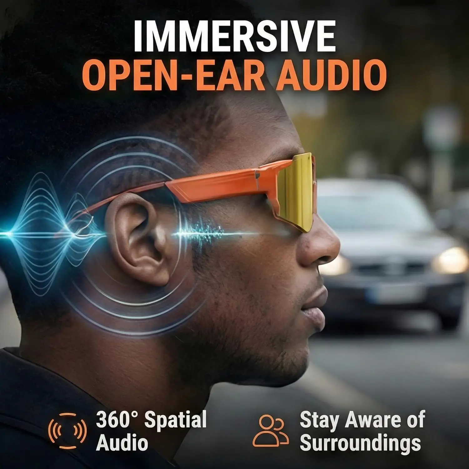 AI Voice Translation Smart Glasses – 1200P Camera Video Recording, Bluetooth & WiFi, Anti-Shake Polarized Lens Sports Sunglasses 6