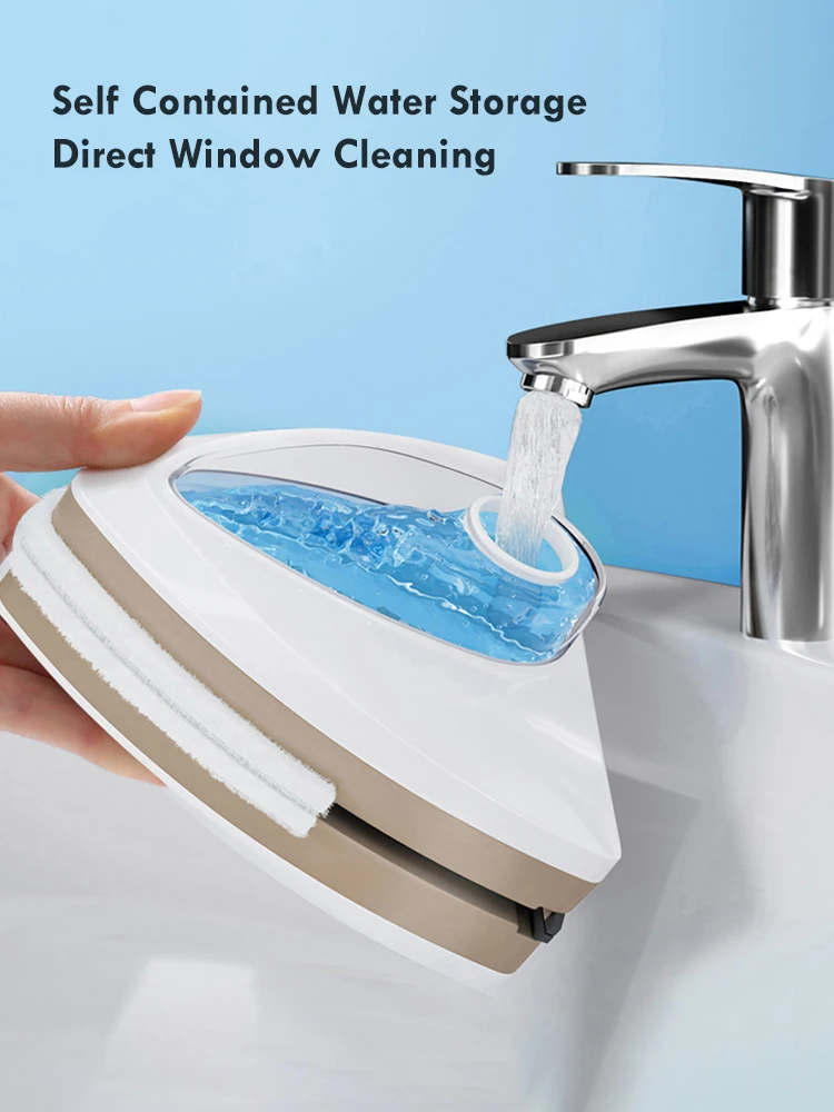 Magnetic Glass Window Cleaning Tool Automatic Water Discharge Double-layer Wiper Household Special Window Cleaner