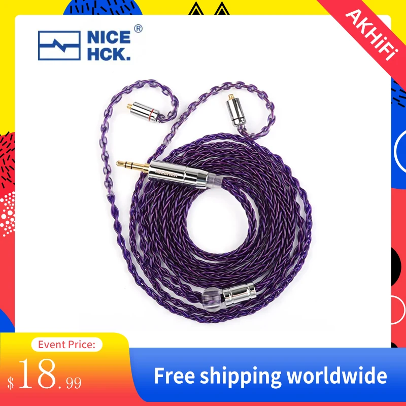 

NiceHCK PurpleSE импортированный 8 нитей FURUKAWA наушники с медным покрытием заменяемый кабель 3,5/4,4 мм MMCX/0,78 мм 2Pin для вневременного S12 Zetian