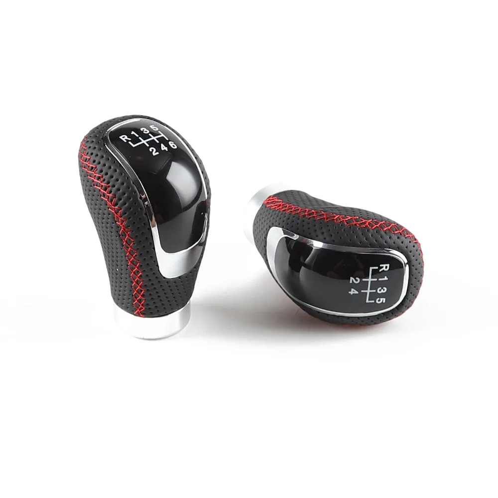 

Car Modification Accessories 5-Speed Leather 6-Speed Gear Head Leather Red Line Gear Head Universal Car Gear Shift Head