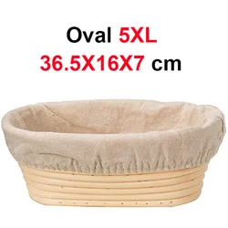Artisan Rattan Bread Proofing Basket - Ship with Liner (Oval 36.5X16X7)