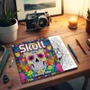 1pc Teen Graffiti Painting Drawing Skull Coloring Book, 24 Different Patterns, Stress Relief for Adults Birthday Gifts 6