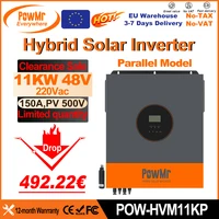 Onduleur solaire hybride PowMr EU 11KW 48V 220V à onde sinusoïdale pure avec contrôleur solaire MPPT 150A et double entrée PV pour panneaux 500V avec WIFI 1