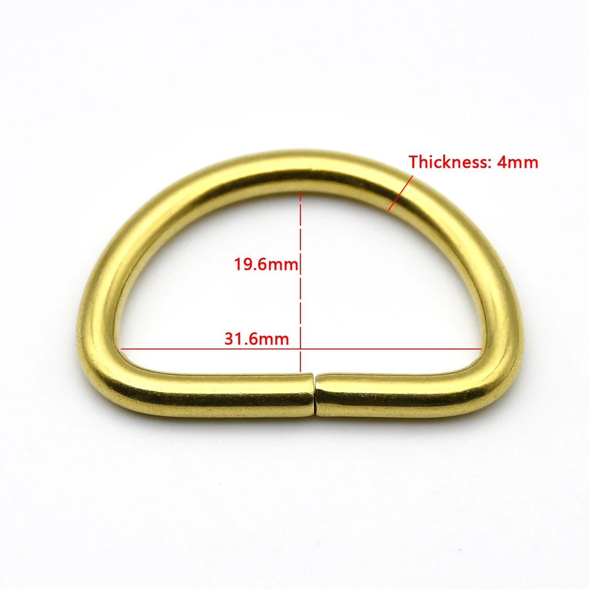 2 Stück massive Messing-D-Ringe, Schnallen für Taschengurt, Gürtel, Geldbörse, Gurtband, Hundehalsband, 10–38 mm Innenbreite, Lederhandwerk, DIY-Zubehör – Detail 12