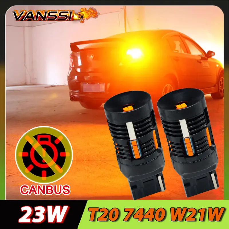 

T20 7440/PY21W BAU15S LED Bulb Amber for Turn Siganl Light, CANBUS Error Free, 2800LM 500% Brighter NO Hyper Flash Blinker Bulb