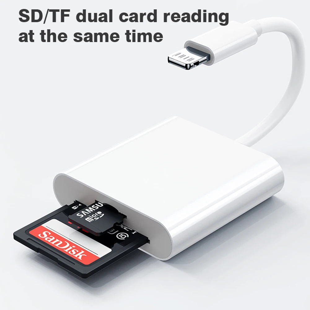 Memory Card Adapter 2 in 1 Lightning To SD/TF Card Reader OTG Flash for iPhone 14 13 12 Pro Max 3.0 IPad