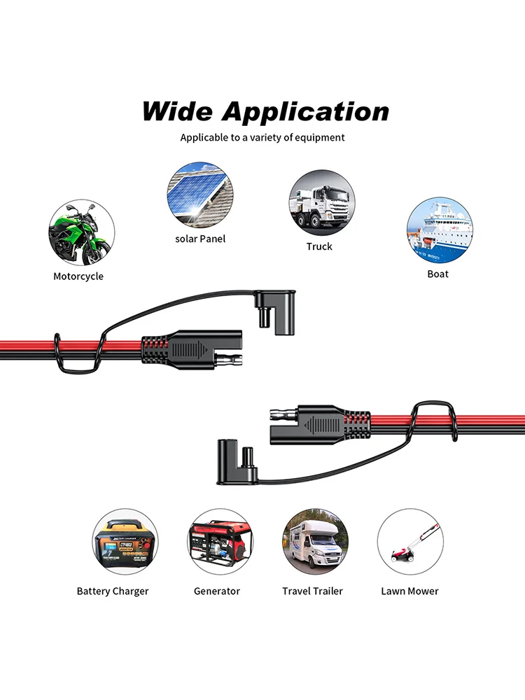 Car Extension Cable Quick Connect Harness Battery Charging Cable SAE To SAE 12V-36V Solar Auto Battery Power Connector car battery cable