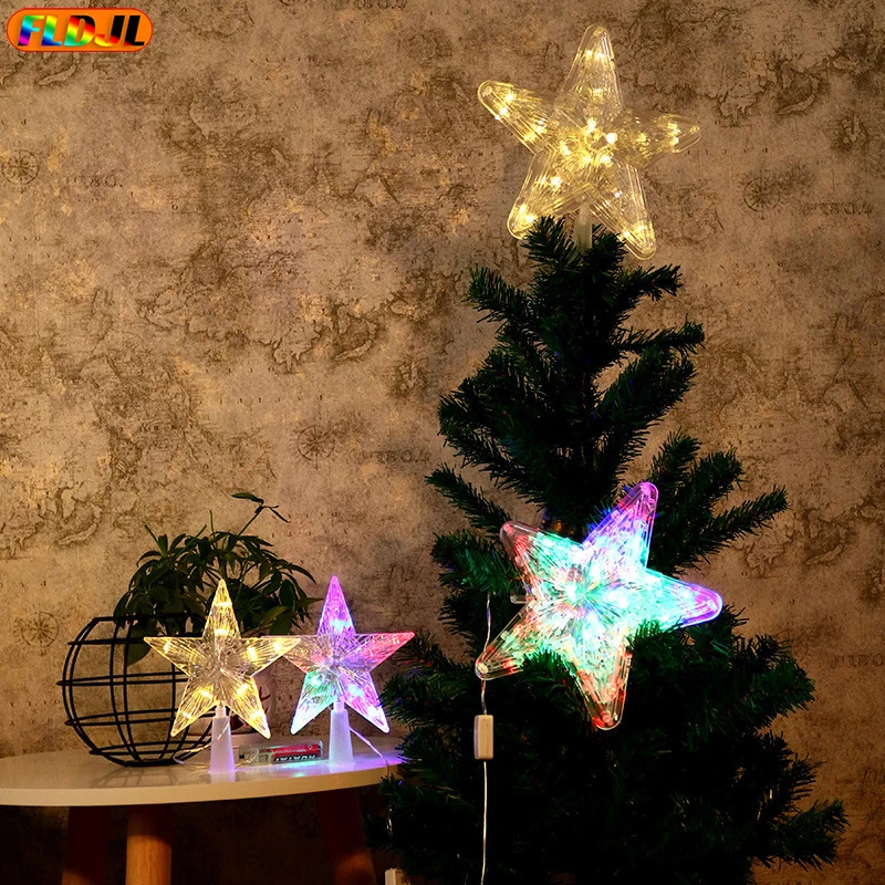

LED Christmas Tree Top Star Light Luminous Star Lamp String For Home Christmas Decorative Xmas Tree Ornaments New Year Party