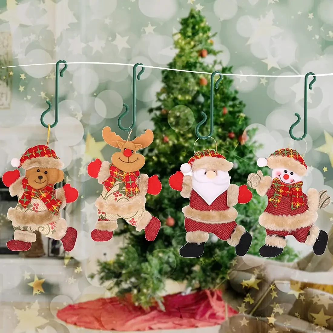Christmas Decorations 4cm Mini Hooks For Christmas Ornament S-Shape Hanging Hook Xmas Tree Balls Pendant Decorations Navidad New Year Party