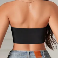 Soutien-gorge sans bretelles sans couture pour femme – Bouton sur le devant, sans rembourrage, sous-vêtements antidérapants en silicone demi-tasse 3