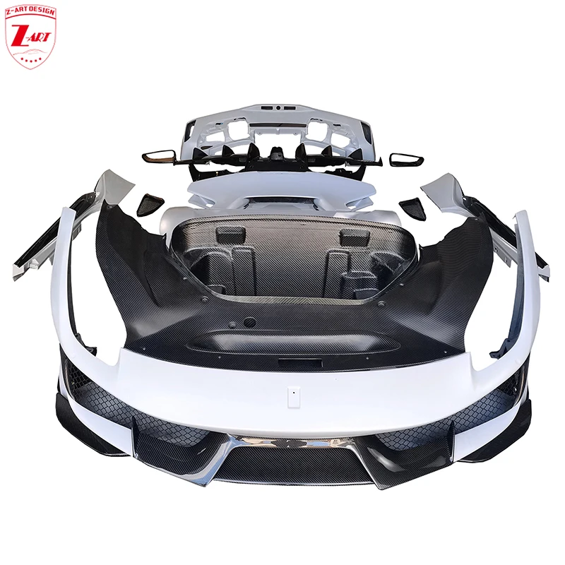 Z-Art Kit Carrozzeria Pista Per Ferrari 488 Gtb Dry Carbon Fiber Pista Body Kit Per Ferrari 488 2015-2019 Upgrade Body Kit