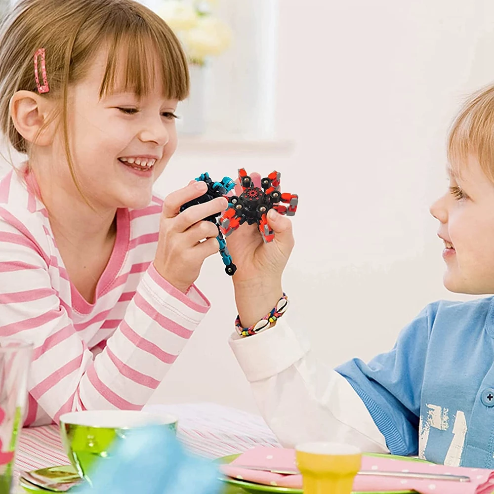 12/16 stuks grappige sensorische fidget toys, vervormbare kettingrobotspinners, stressverlichtende gyroscoop voor de vingertoppen, feestartikelen voor_voghion.com