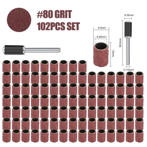 CMCP Sanding Drum Set Grit #80 #100 #120 Dremel With Sanding Mandrels Sanding Bands For Dremel Rotary Tools Abrasive Tools - Image 11