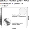 9"x12" sketchbook, 260 sheets (68 lb/100 g/m²) drawing pads, 2 packs, 130 sheets each, spiral bound sketchbook 3