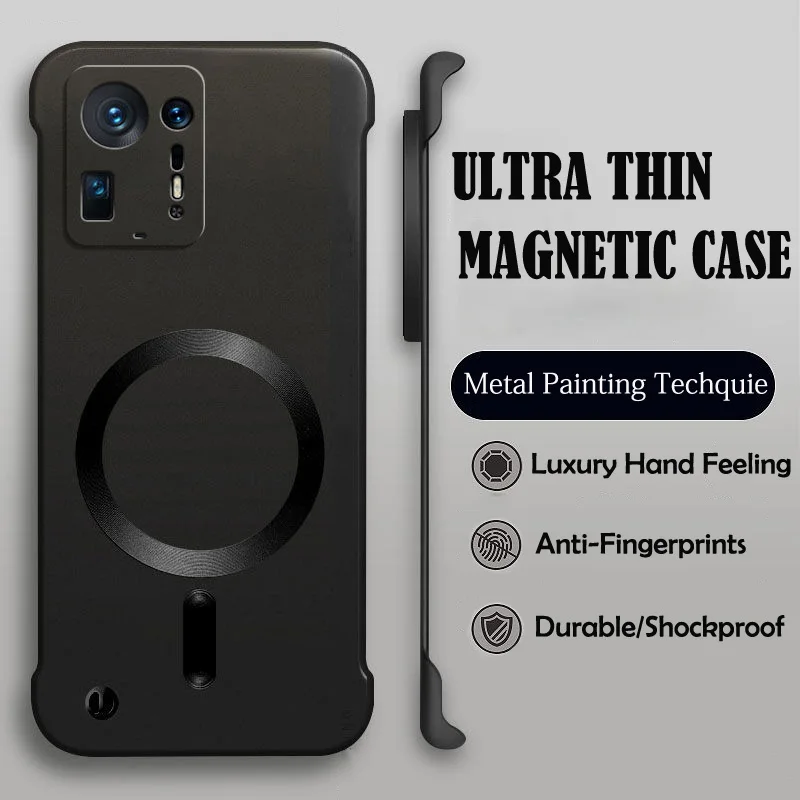 Luxury Magnetic Wireless Charging Phone Case with Hard Protective Bumper